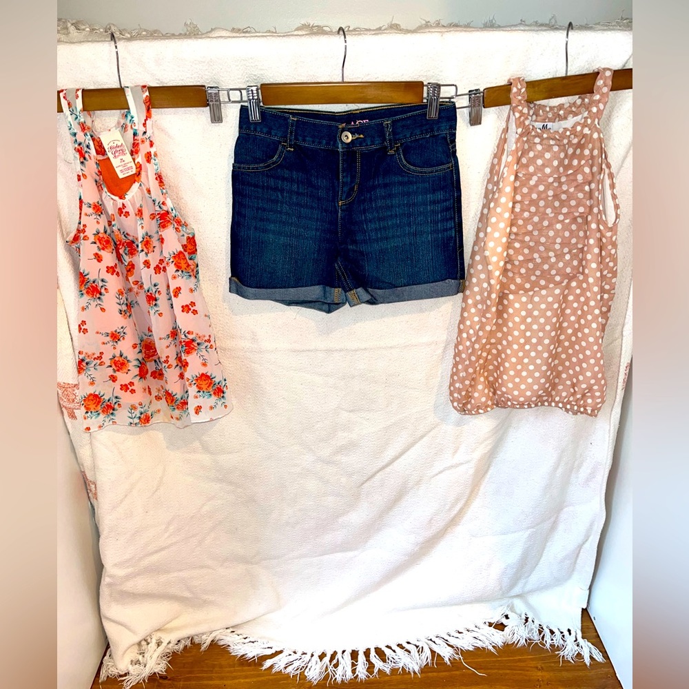 Girls Jean Short and Shirt Combo